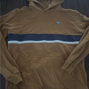 Adidas Brown and Black Sweatshirt with Horizontal Stripe